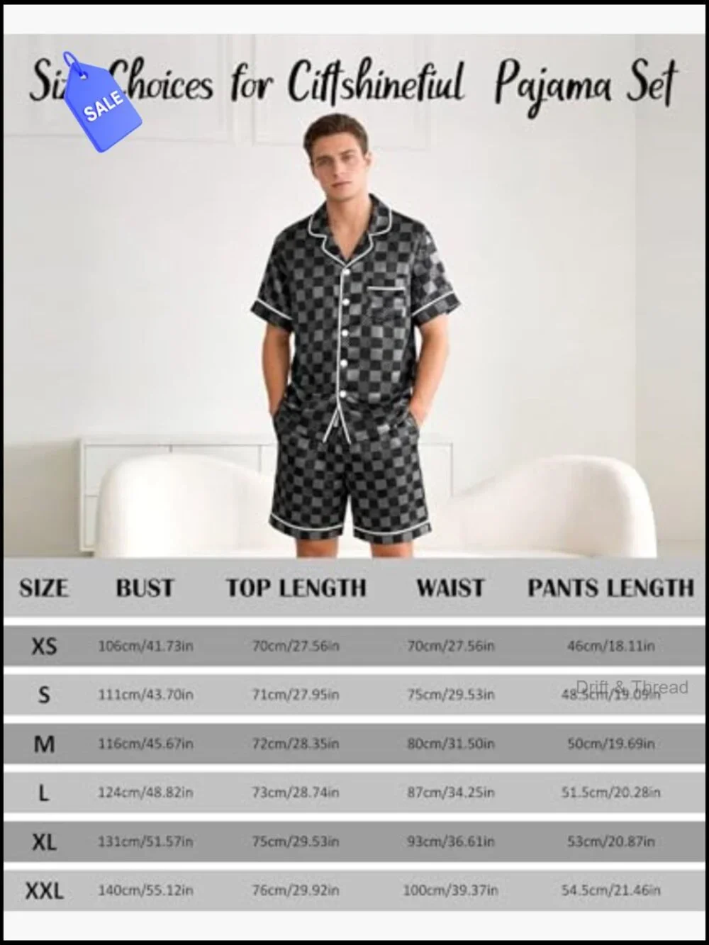 Mens Silky Satin Pajama Set Short Sleeve Button Down Summer Sleepwear M-2XL